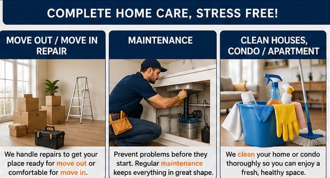 Complete home care in Edmonton — repairs, maintenance and cleaning