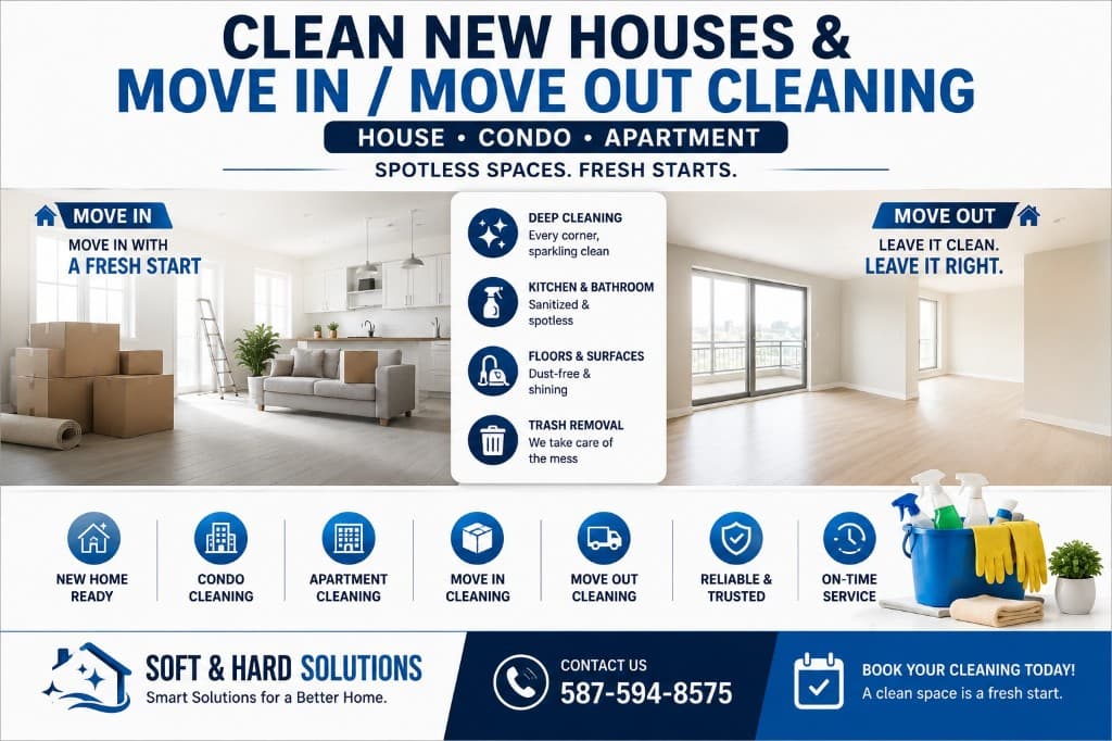 Move in and move out cleaning in Edmonton for houses, condos and apartments