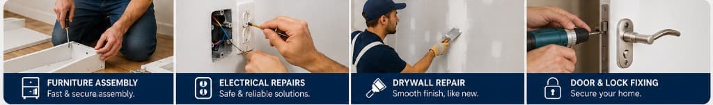 Furniture assembly, electrical repairs, drywall repair and door & lock fixing services in Edmonton